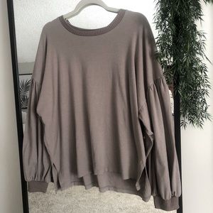 Gray Babydoll Long Sleeve Shirt